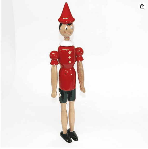 Pinocchio 30cm Tall Wooden Toy